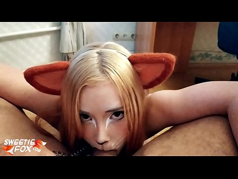 ❤️ Kitsune menelan batang dan air mani di dalam mulutnya ️❌ seks berkualiti pada kami ❤